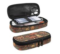 Paper Carving Tiger Pencil Case for Girls Large Capacity Paper Sculpture Floral Tiger Pen Bags with Zipper Storage Organizer Bags Box Women for Office College