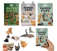 Paper Cats, Craft Paper, 3 PCS Origami Kit, 135 Sheets Include Cat Dog Dinosaur Origami, Foldable Animal Figures for Pet Lovers, Creative Gift for Family Craft Activities and Classroom Activities