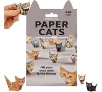 Paper Cats Kit, 50 Sheets DIY Paper Cats Origami to Fold Cute Cat Figures, Fun Craft Activity for Adults & Kids, Desk Decoration & Gift for Animal Lovers (Cat, One Size)