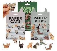 Paper Cats Origami Kit, 150 Sheets Cute Animals Shaped 3D Origami Kit, Fold Your Own Cat & Dog Paper Art, Creative Desk Decor for Beginners(Cats, Dogs and Dinosaurs)