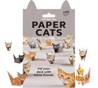 Paper Cats Origami Kit, 50 Sheets DIY 3D Paper Origami Cats, Fun Craft Activity Creative Papers Animal Craft Kit for Adults Kids Animal Lovers, Handmade Cat Desk Decoration Gift