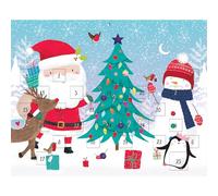 Paper Christmas Advent Calendar - 25 Windows Cute Festive Countdown - Santa, Snowman, Reindeer & Elf Illustrations - Chocolate-Free Alternative - 25cm x 20cm - Includes Envelope (Santa and Snowman)