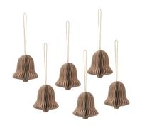 Paper Christmas decoration Bell - Set of 6 Brown one size