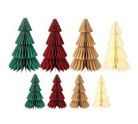 Paper Christmas Trees for Decoration, 8-Piece Decoration for the Table, 3D Paper Christmas Trees for Winter, Home, Office, Room, Holiday, Fireplace, Apartment, Farmhouse and Mantle