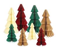 Paper Christmas Trees for Decoration, 8-Piece Table Decoration as a Centrepiece, Artificial Christmas Tree for the Table, for Winter, Kitchen, Room, Holiday, Home, Farmhouse, Mantle, Fireplace, Stairs