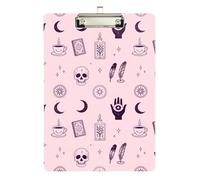 Paper Clip Board Witch's Essentials Pattern Witchy Design Halloween Cute 17_00001_00003 Plastic for Legal Women Basketball Coaches Size 9 x 12.5 Tabla para escribir con Clip