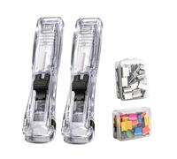 Paper Clip Dispenser Set - Ergonomic Clip Pusher with 100 Metal Clips, Refillable Stapler | Study Room Stationery For Accountants, Teachers, The