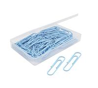 Paper Clip, Large Paper Clips, Jumbo, 50mm, 2 inches, Smooth, 100 Pcs/Box (Light Blue)
