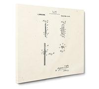Paper Clip Patent Canvas Print | Gallery Wrapped 30mm Frame Wall Art | 20x20 inches | Ready to Hang | Modern Picture | Living Room Bedroom Lounge Office