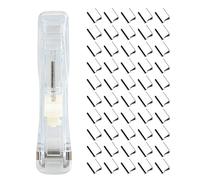 Paper Clip Stapler - PP, 50 Clips, Portable Paper Clips, Portable Trom Bones Dispenser | Compact Design, Easy Use, Mini Push Button Stapler For Home, School, The B