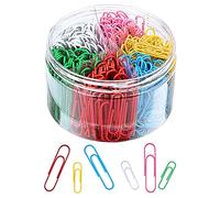Paper Clips 2 Assorted Sizes 400 Count Paperclips Large Jumbo 50mm Medium 33mm PVC Coated Paperclip for Office Home School Papperwork Art Craft (Multicolour)