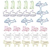 Paper Clips 30 Pieces Cute Animal Shaped Paperclips Metal Paper Clamps for Paperwork Documents, Bookmarks, Paper Clips for School, Office, Stationery Supplies, Multicoloured