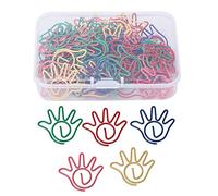 Paper Clips, 60 PCS Colored Paper Clip Hand Shaped Paper Clip Memo Clips Cute Bookmark Small Planner Paperclip for Paperwork Office School