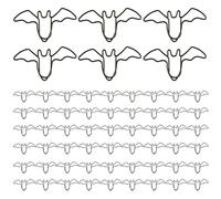 Paper Clips 60Pcs Bat Shaped Halloween Bookmarks Metal Fun Paper Clips Halloween Props for Office Home School, Black