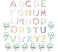 Paper Clips, Large, Colourful Letter Paper Clips, Paper Clips Motif, Four-Leaf Clover Design, Office Supplies, Paper Clips for Office, School, Bookmark, Pack of 36 (Colour 1)