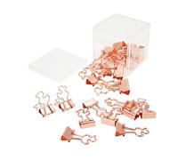 Paper Clips Little Duck Design, Durable Iron Material, 20 Pieces Small Clips - Strong Clamping Force, Cute Office Accessories, Multi - Use for Documents and More (Rose Gold)
