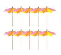Paper Cocktail Umbrellas - 10 Piece Drink Picks | Decorative Parasol Toothpicks, Colorful Hawaiian Garnish, Family Gathering Picnic Beach Tiki Bar Tropical Themes