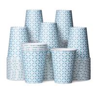 Paper Coffee Cups, 100-Pack 340ml Disposable Paper Cups for Hot or Cold Drinks, Infinity Petal Design