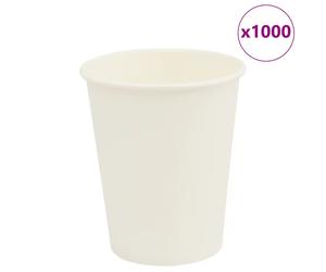 Paper Coffee Cups 1000pcs White 8oz 200ml Ø80/56x90mm 190gsm Paper PE Leakproof