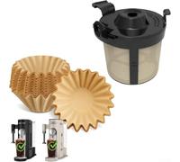 Paper Coffee Filters and Reusable Basket Set Compatible for PB051 & PB041 Coffee Makers - 100-Pack Textured Recyclable Filters for Smooth, Low-Bitter Brew