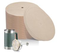 Paper Coffee Filters Compatible with Stanley French Press, 100 Pcs Disposable Perforated Brown Filter Paper for Stanley Coffee Maker 48 oz