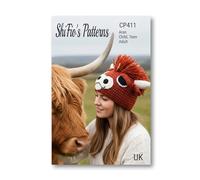 Paper Crochet Pattern for Highland Cow, 3 Sizes, Child, sm Adult, Adult, Aran, CP411
