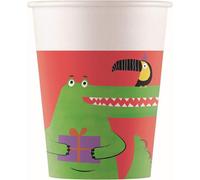 Paper Crocodile Party Cup (Pack Of 8) White/red/green (One Size)