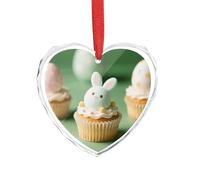 Paper Cupcake Easter Egg Heart Ornament Xmas Tree Decoration - Elegant Valentine's Day Ornaments, Crystal Glass Heart Shaped Christmas Ornaments for Tree, Home & Gift Giving