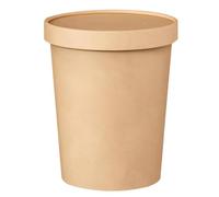 Paper Cups with Lids 12oz - 25 x Kraft Paper Cups for Hot Drinks Cold Drinks - Disposable Paper Coffee Cups - Brown Paper Cups with Lids - Leak Proof Paper Cups Christmas, Party, Takeaway