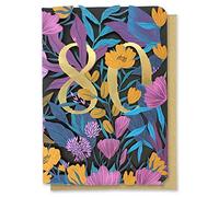 Paper Cut Art 80th Floral Laser Cut Birthday Greeting Card By Alljoy Cards AL102