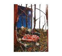 Paper Cut Art Sleeping Winter Fox Christmas Greeting Card by Alljoy Cards CMS018