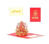 Paper Cut Chinese New Year Card With Envelope 2025 Year Of The Snake Greeting For Family Friend Spring Festival God Of Wealth