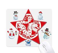 Paper-cut Dragon Animal China Zodiac Art Christmas Snowman Family Star Mouse Pad