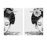 Paper Cut Flower Passport Wallet Travel Passport Holder Pu Passport Cover Slim Card Case Cover for Women Men Leather Holder Case Travelling Essentials, Japanese Woman's Head, 20.3x13.8cm