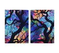 Paper Cut Flower Passport Wallet Travel Passport Holder Pu Passport Cover Slim Card Case Cover for Women Men Leather Holder Case Travelling Essentials, Abstract Art of Trees, 20.3x13.8cm