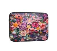 Paper Cut Flowers Laptop Sleeve Case 10 Inch Suitable For Notebook Computer Tablet Traveling Carrying Simple Case