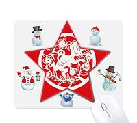 Paper-cut Monkey Animal China Zodiac Art Christmas Snowman Family Star Mouse Pad