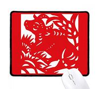 Paper-Cut Ox Animal China Zodiac Mouse Mat With Stitched Edges Mousemat Small Mouse Pad For Home Gaming Work 25X30Cm
