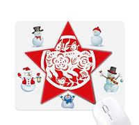 Paper-cut Pig Animal China Zodiac Art Christmas Snowman Family Star Mouse Pad
