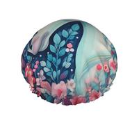 Paper-cut style unicorn L Shower cap with double layer waterproof fabric, suitable for bathing and skin care