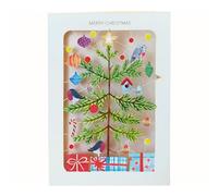 Paper Cut Xmas Tree with Decorations Christmas Greeting Card by Alljoy Cards CMS007
