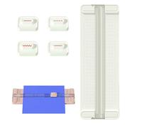 Paper Cutter, Guillotine Paper Cutter A3-A6 Paper, 4-in-1 Blade Heads Cutter Trimmer with Plastic Baffle Protection, Portable Trimmers Cutters for Label Card, Craft Papers and Photos (White)