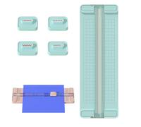 Paper Cutter, Guillotine Paper Cutter A3-A6 Paper, 4-in-1 Blade Heads Cutter Trimmer with Plastic Baffle Protection, Portable Trimmers Cutters for Label Card, Craft Papers and Photos (Blue)