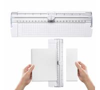 Paper Cutter, Guillotine Paper Trimmer a4, Portable Paper Trimmer, Mini Paper Cutter with Automatic Security Safeguard and Side Ruler for Paper Label Card Craft Paper and Photos