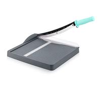 Paper Cutter, Paper Trimmer with Safety Guard, 12" Cut Length Paper Slicer with 16 Sheet Capacity Paper Cutting Board,Guillotine Paper Cutters and Trimmers for Cardstock Cardboard Vinyl (Gray)