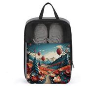 Paper Cutting Painting Shoe Bag Waterproof & Breathable Shoe Pouch for Travel, Portable Carry Case for Sports Sneakers, Gym, Vacation