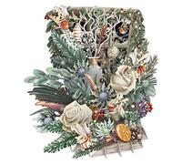 Paper D'Art Christmas Floral - 3D Pop Up Christmas Greeting Card, XTW023, Blue, Multi, Red, White