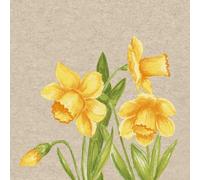 Paper+Design 25 Sustainable Napkins Made from Recycled Paper Flowers Natural Daffodils as Table Decoration 33 x 33 cm