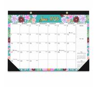 Paper Desk Calendar 2026-2027 Wall Mount, Watercolor Flowers
