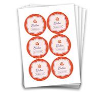 Paper Dragon 24 Strawberry Jam Stickers Design 11 - Stickers 4 cm for Homemade Jam for Crafts and Decorating